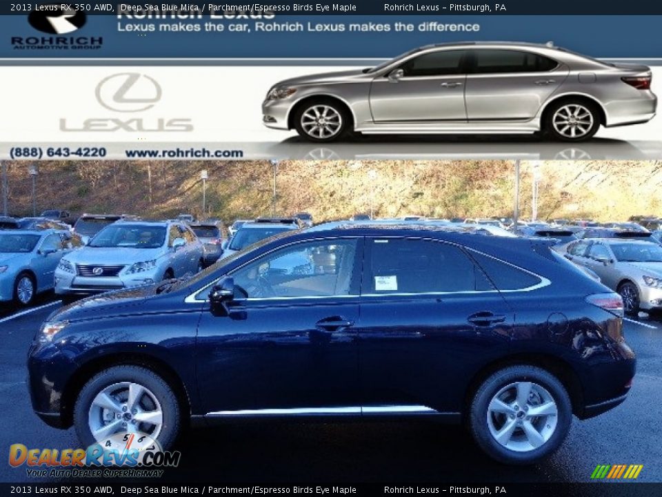 2013 Lexus RX 350 AWD Deep Sea Blue Mica / Parchment/Espresso Birds Eye Maple Photo #1