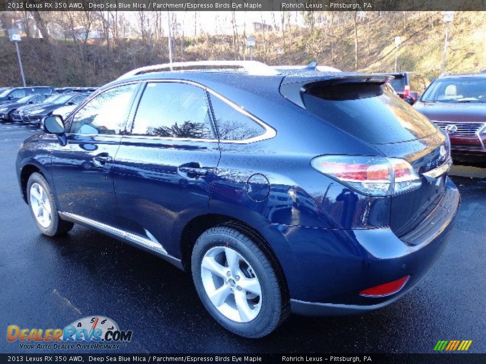 2013 Lexus RX 350 AWD Deep Sea Blue Mica / Parchment/Espresso Birds Eye Maple Photo #2