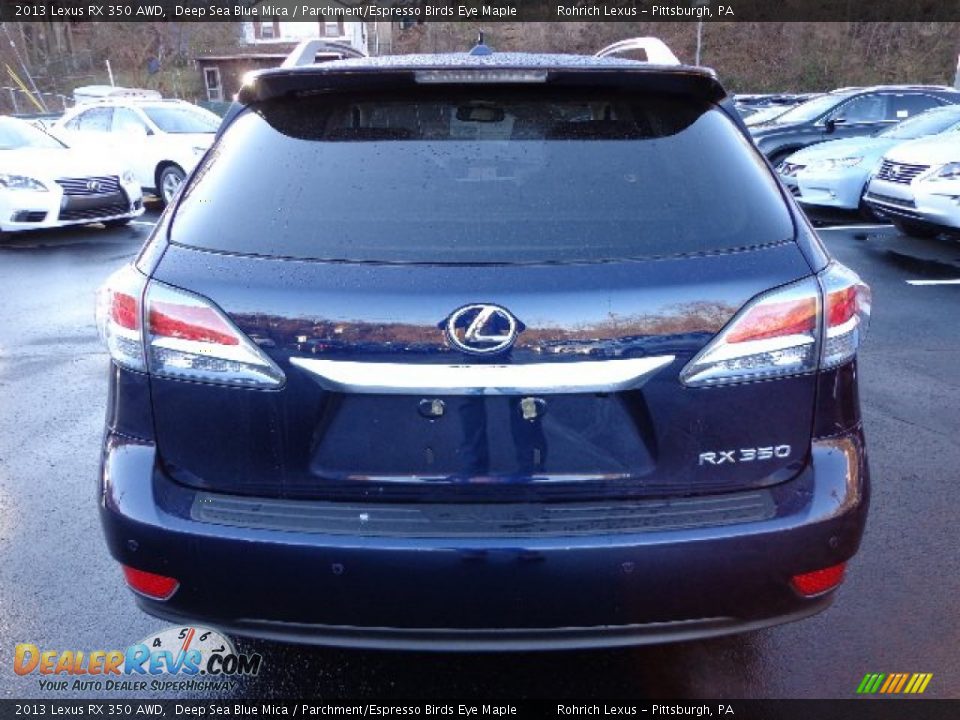 2013 Lexus RX 350 AWD Deep Sea Blue Mica / Parchment/Espresso Birds Eye Maple Photo #3