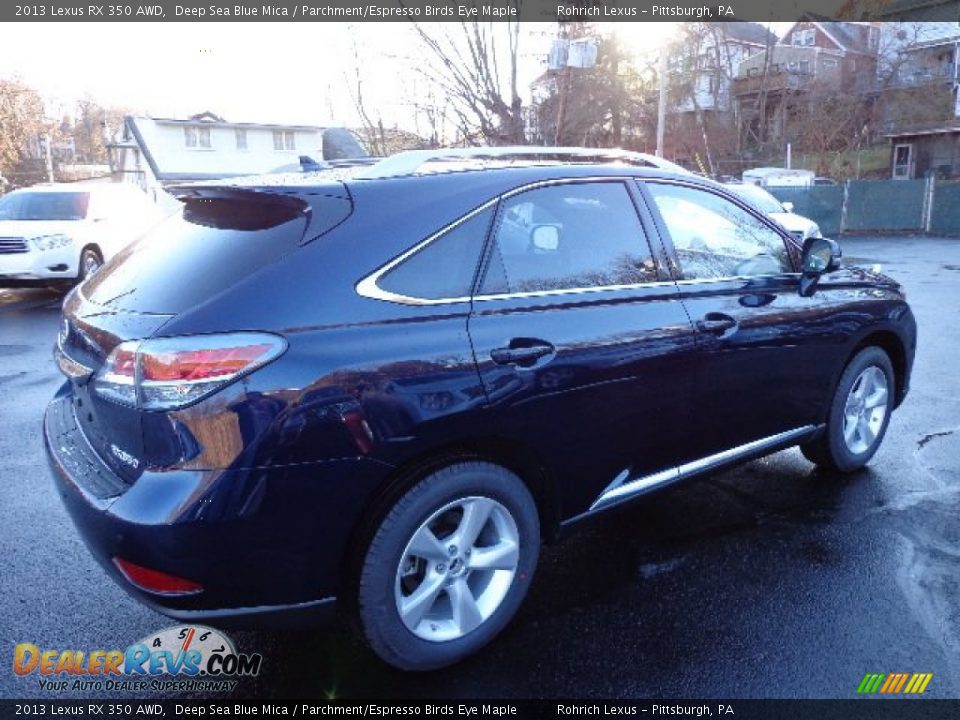 2013 Lexus RX 350 AWD Deep Sea Blue Mica / Parchment/Espresso Birds Eye Maple Photo #4