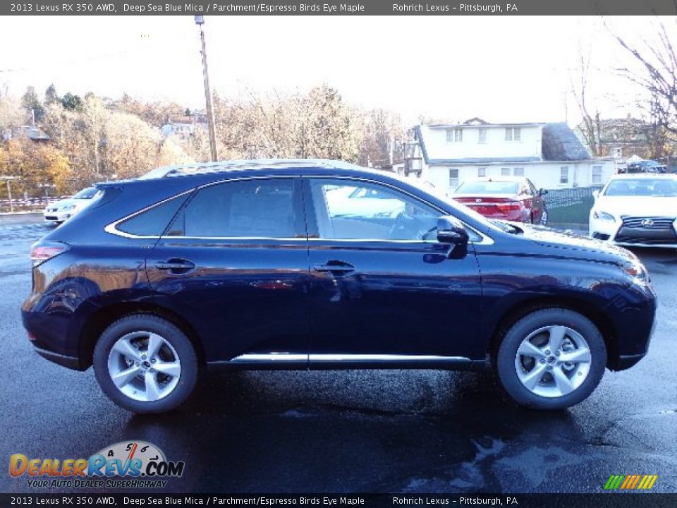 2013 Lexus RX 350 AWD Deep Sea Blue Mica / Parchment/Espresso Birds Eye Maple Photo #5