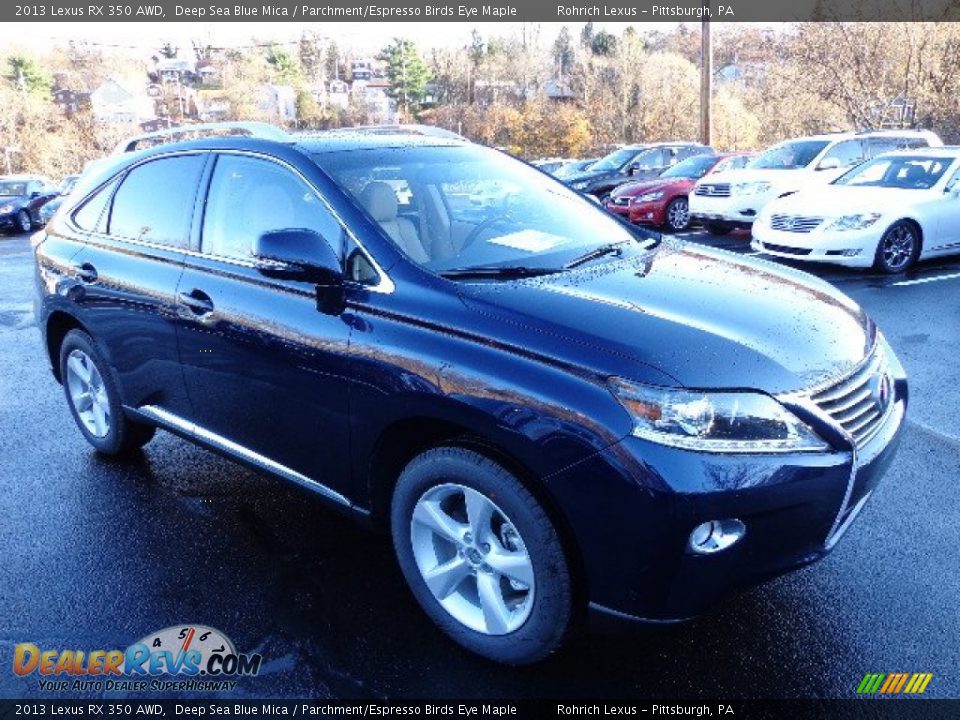 2013 Lexus RX 350 AWD Deep Sea Blue Mica / Parchment/Espresso Birds Eye Maple Photo #6