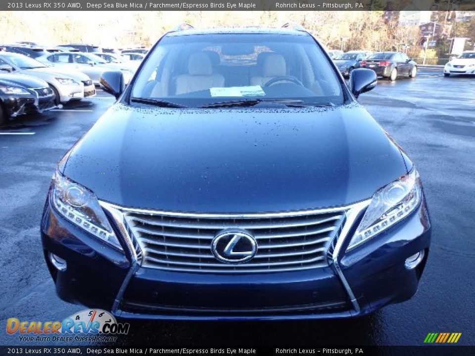 2013 Lexus RX 350 AWD Deep Sea Blue Mica / Parchment/Espresso Birds Eye Maple Photo #7