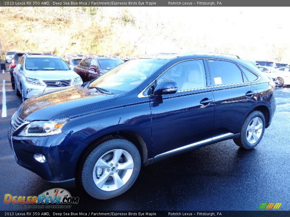 2013 Lexus RX 350 AWD Deep Sea Blue Mica / Parchment/Espresso Birds Eye Maple Photo #8