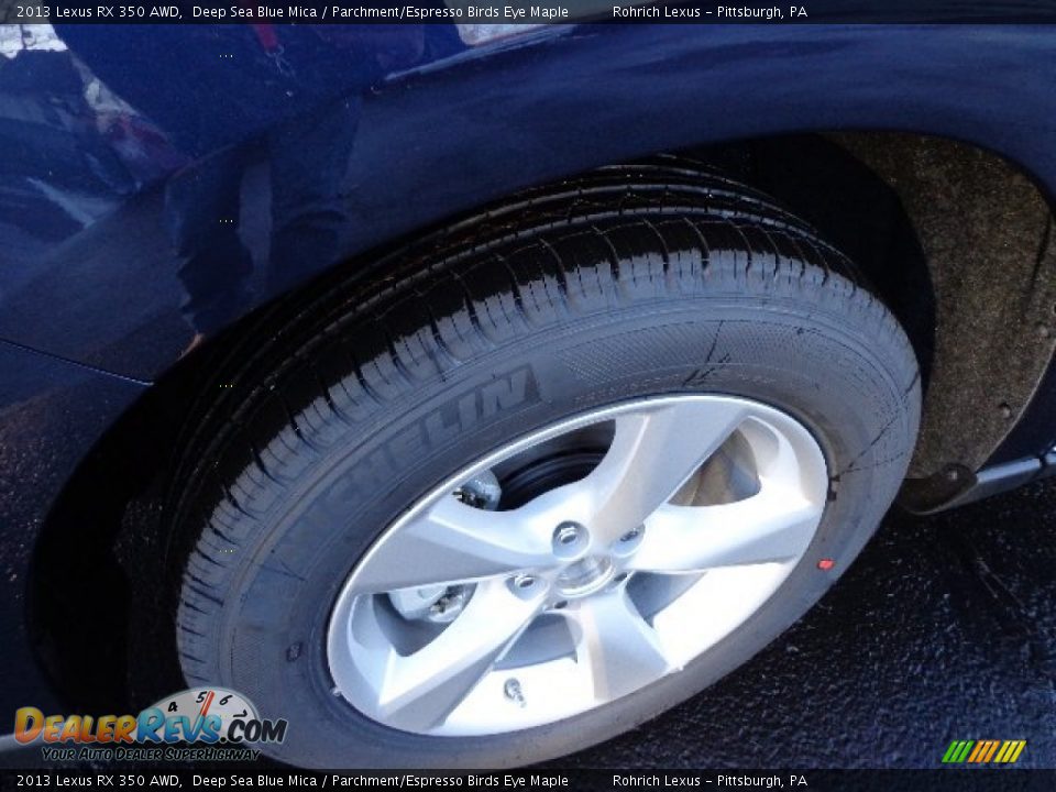 2013 Lexus RX 350 AWD Deep Sea Blue Mica / Parchment/Espresso Birds Eye Maple Photo #9