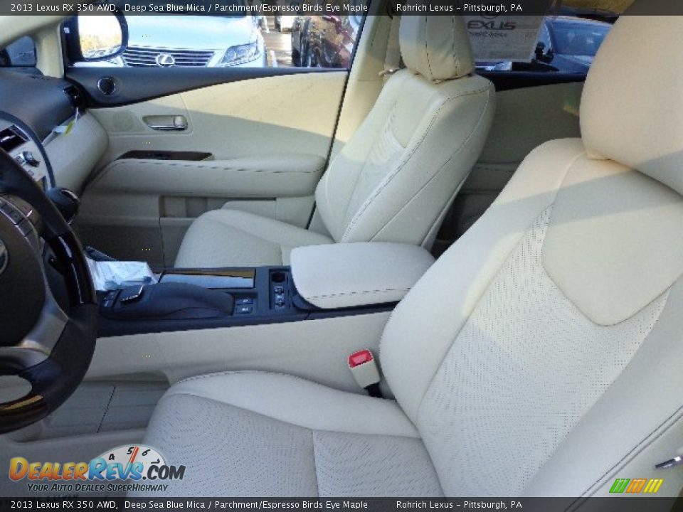 2013 Lexus RX 350 AWD Deep Sea Blue Mica / Parchment/Espresso Birds Eye Maple Photo #10