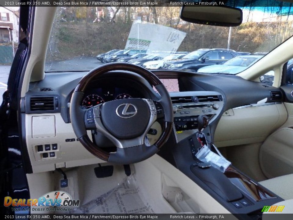 2013 Lexus RX 350 AWD Deep Sea Blue Mica / Parchment/Espresso Birds Eye Maple Photo #12