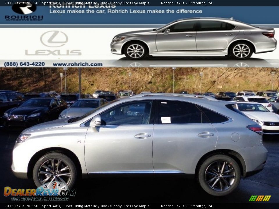 2013 Lexus RX 350 F Sport AWD Silver Lining Metallic / Black/Ebony Birds Eye Maple Photo #1