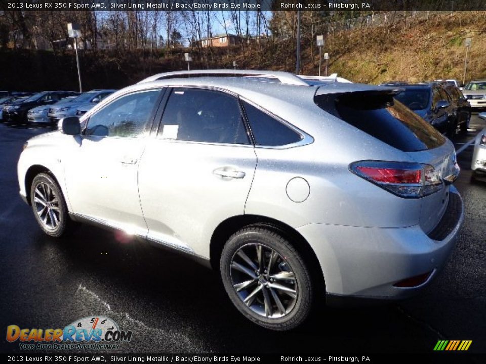 2013 Lexus RX 350 F Sport AWD Silver Lining Metallic / Black/Ebony Birds Eye Maple Photo #2
