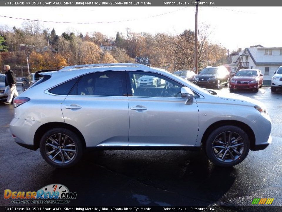 2013 Lexus RX 350 F Sport AWD Silver Lining Metallic / Black/Ebony Birds Eye Maple Photo #5
