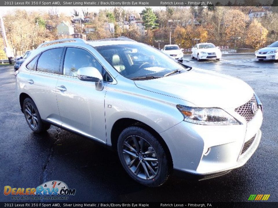 2013 Lexus RX 350 F Sport AWD Silver Lining Metallic / Black/Ebony Birds Eye Maple Photo #6