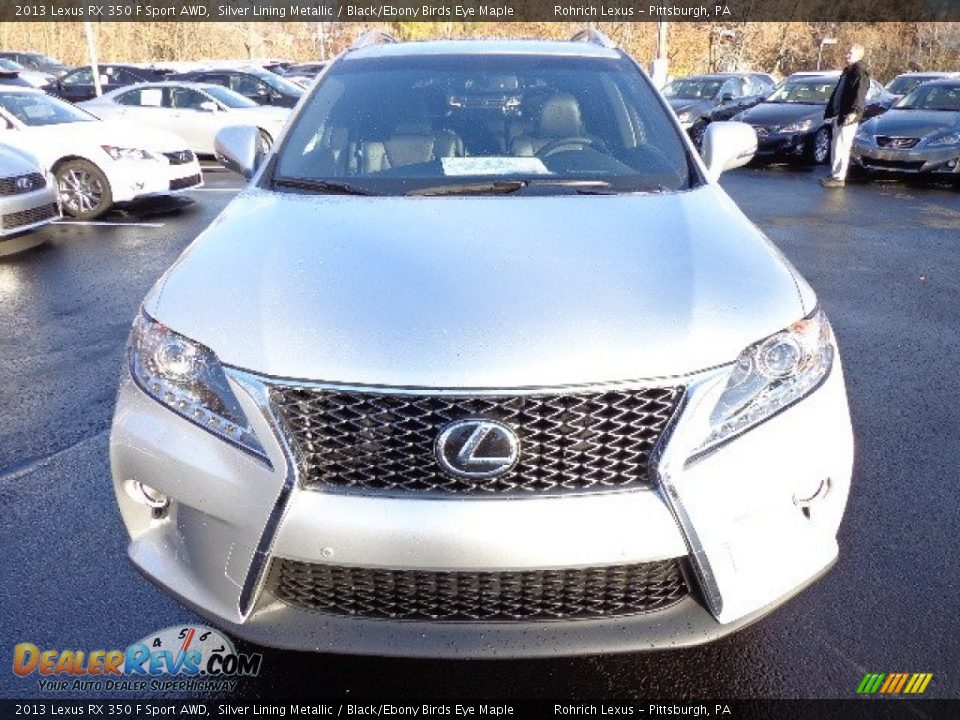 2013 Lexus RX 350 F Sport AWD Silver Lining Metallic / Black/Ebony Birds Eye Maple Photo #7