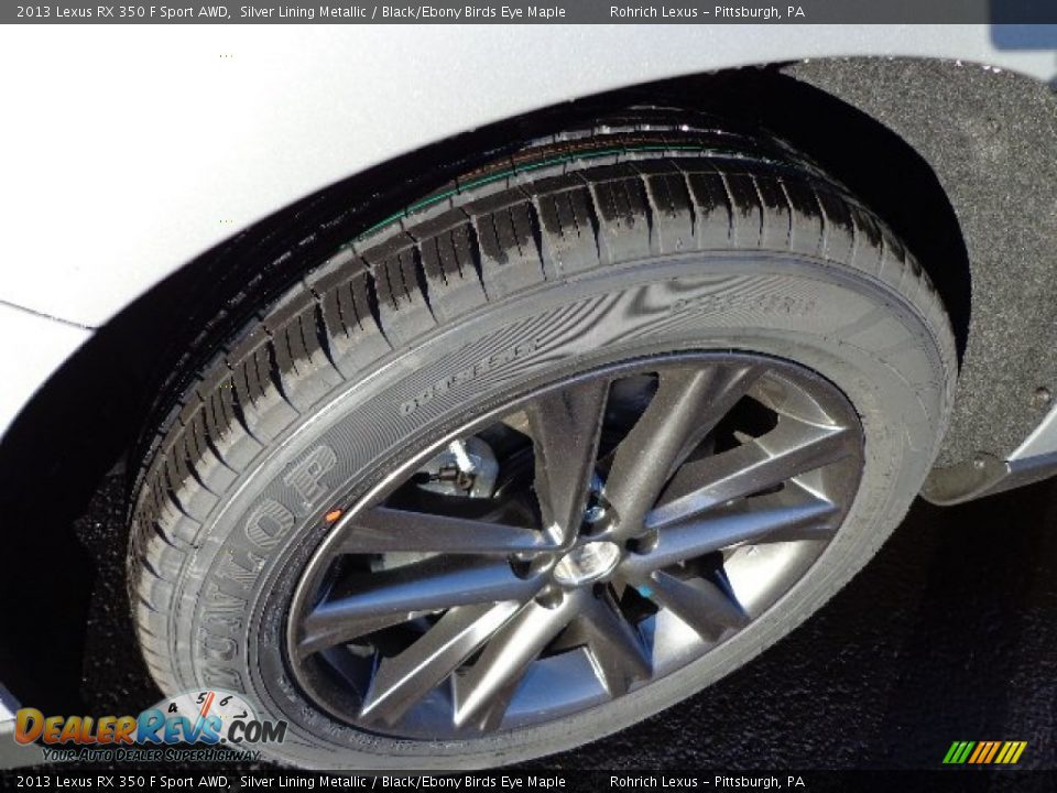 2013 Lexus RX 350 F Sport AWD Silver Lining Metallic / Black/Ebony Birds Eye Maple Photo #9