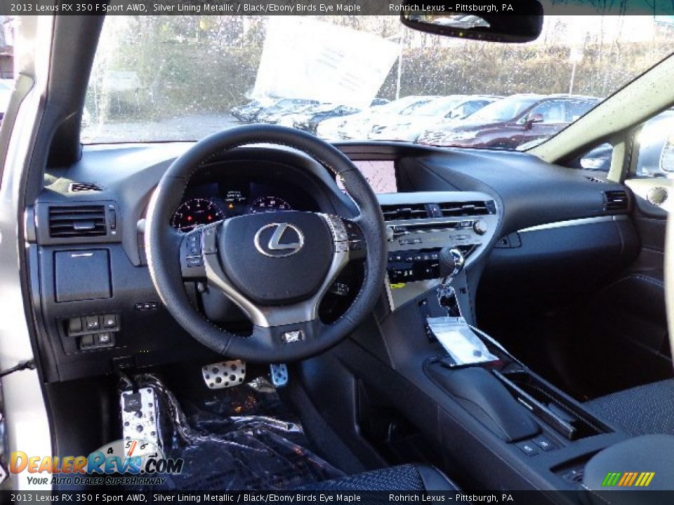 2013 Lexus RX 350 F Sport AWD Silver Lining Metallic / Black/Ebony Birds Eye Maple Photo #12