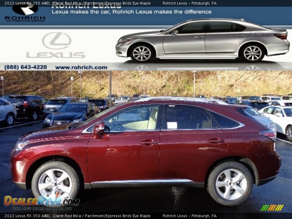 2013 Lexus RX 350 AWD Claret Red Mica / Parchment/Espresso Birds Eye Maple Photo #1