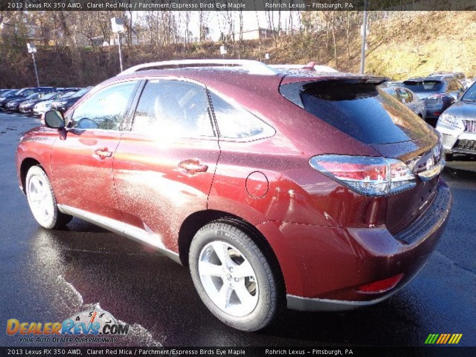 2013 Lexus RX 350 AWD Claret Red Mica / Parchment/Espresso Birds Eye Maple Photo #2
