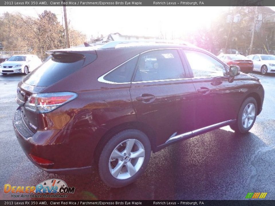 2013 Lexus RX 350 AWD Claret Red Mica / Parchment/Espresso Birds Eye Maple Photo #4