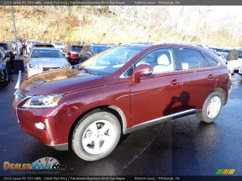 2013 Lexus RX 350 AWD Claret Red Mica / Parchment/Espresso Birds Eye Maple Photo #8