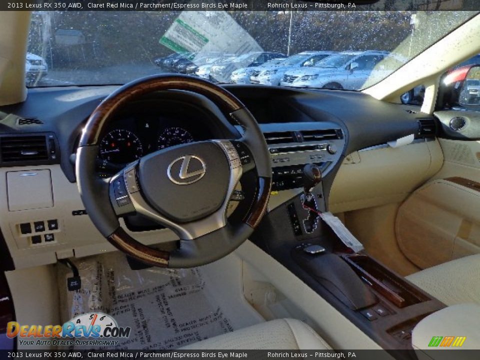 2013 Lexus RX 350 AWD Claret Red Mica / Parchment/Espresso Birds Eye Maple Photo #12