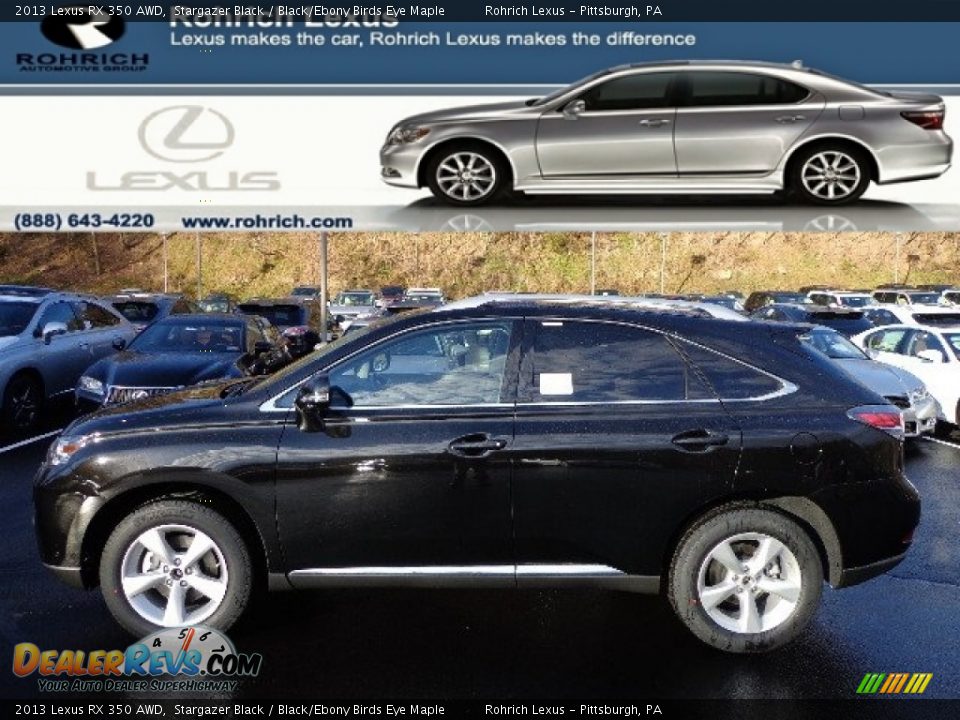 2013 Lexus RX 350 AWD Stargazer Black / Black/Ebony Birds Eye Maple Photo #1