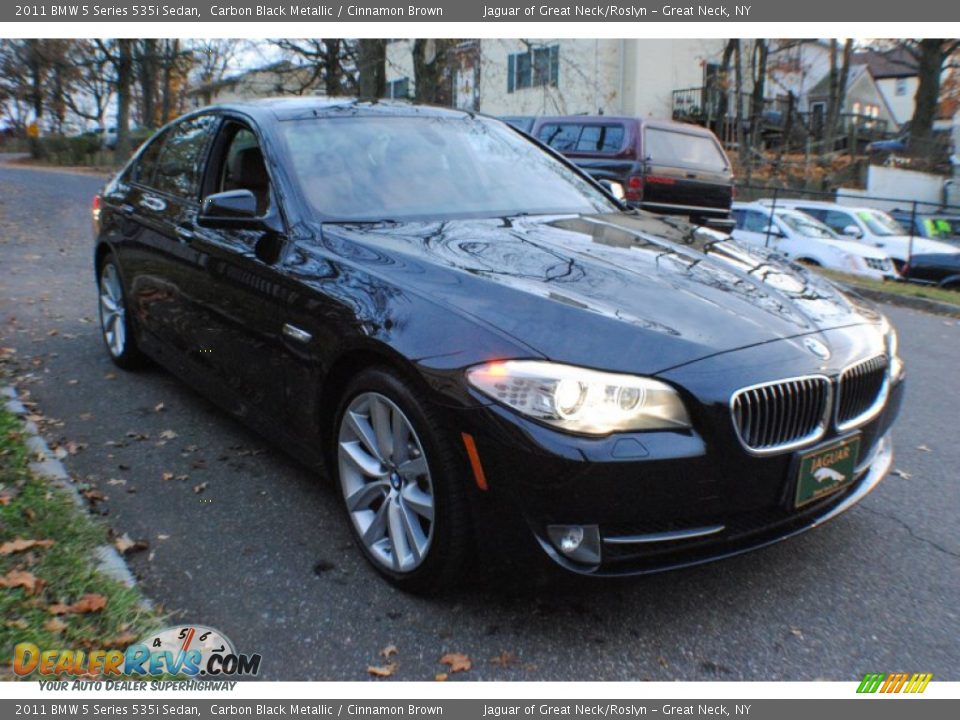 2011 BMW 5 Series 535i Sedan Carbon Black Metallic / Cinnamon Brown Photo #7