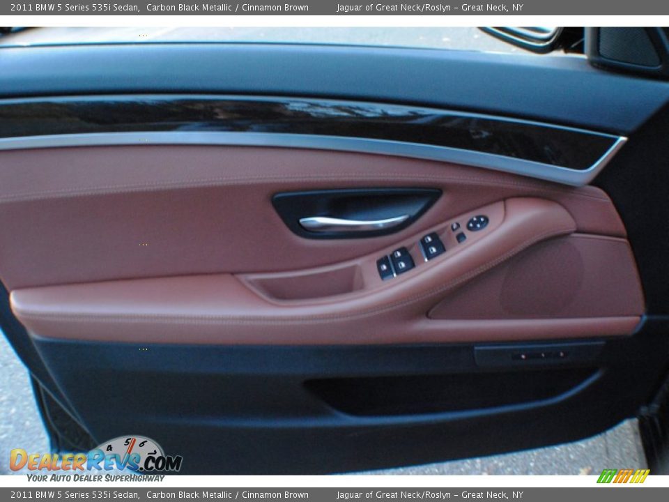 2011 BMW 5 Series 535i Sedan Carbon Black Metallic / Cinnamon Brown Photo #18