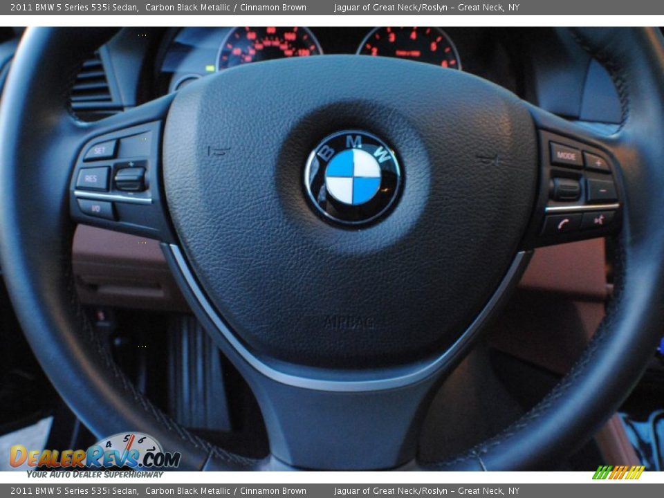 2011 BMW 5 Series 535i Sedan Carbon Black Metallic / Cinnamon Brown Photo #22