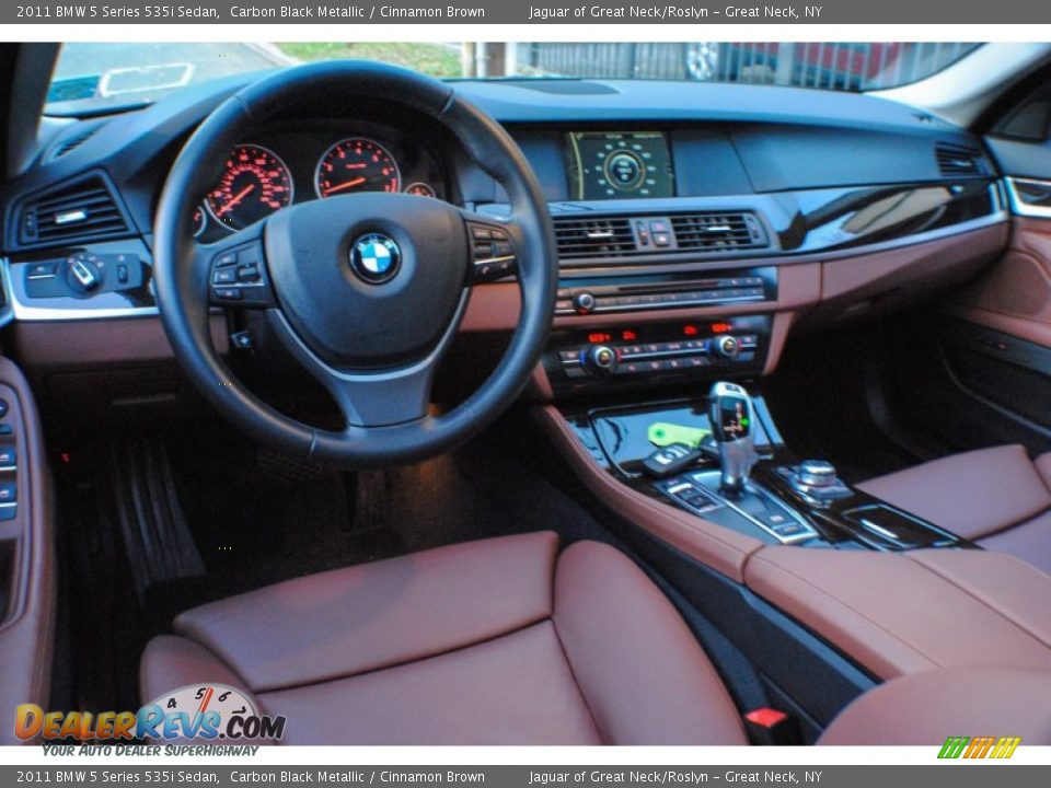2011 BMW 5 Series 535i Sedan Carbon Black Metallic / Cinnamon Brown Photo #23
