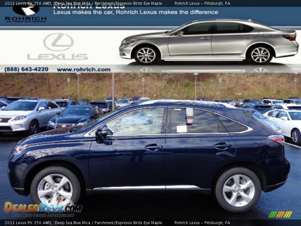 2013 Lexus RX 350 AWD Deep Sea Blue Mica / Parchment/Espresso Birds Eye Maple Photo #1
