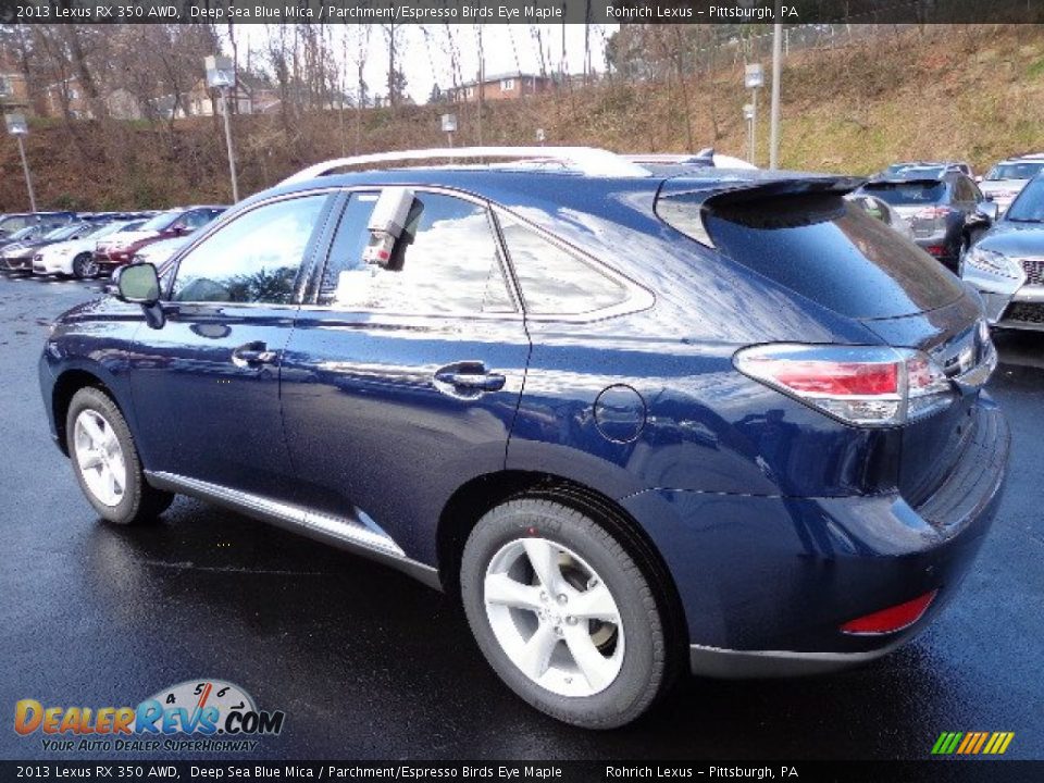 2013 Lexus RX 350 AWD Deep Sea Blue Mica / Parchment/Espresso Birds Eye Maple Photo #2