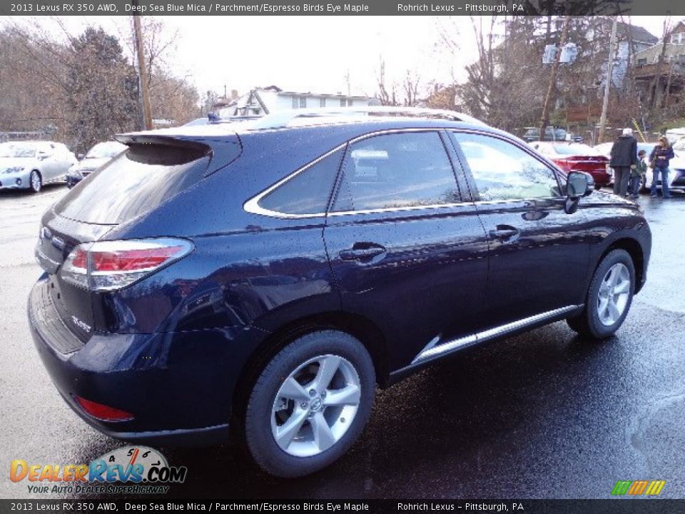 2013 Lexus RX 350 AWD Deep Sea Blue Mica / Parchment/Espresso Birds Eye Maple Photo #4