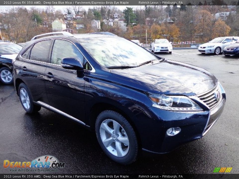 2013 Lexus RX 350 AWD Deep Sea Blue Mica / Parchment/Espresso Birds Eye Maple Photo #6