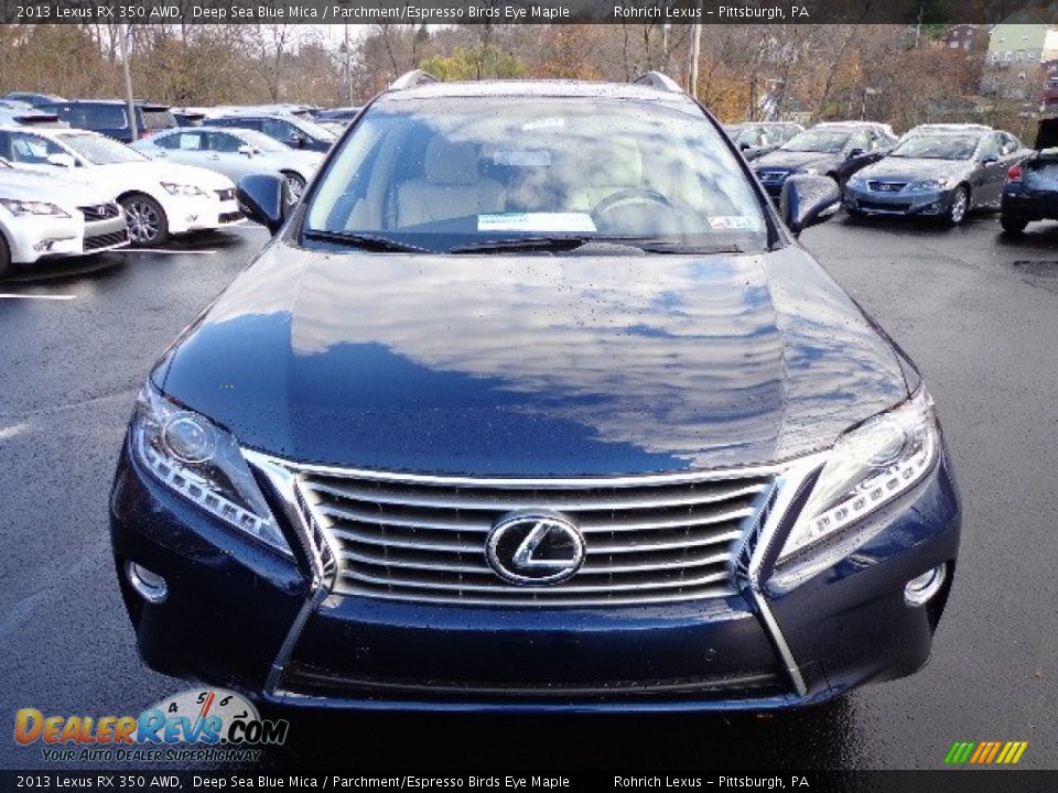 2013 Lexus RX 350 AWD Deep Sea Blue Mica / Parchment/Espresso Birds Eye Maple Photo #7