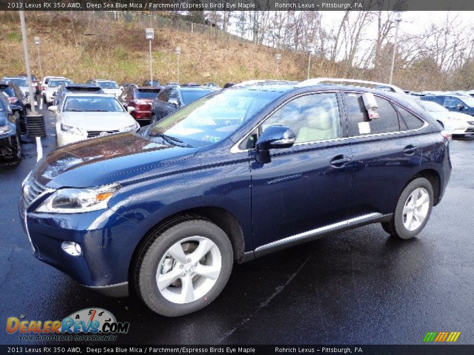 2013 Lexus RX 350 AWD Deep Sea Blue Mica / Parchment/Espresso Birds Eye Maple Photo #8