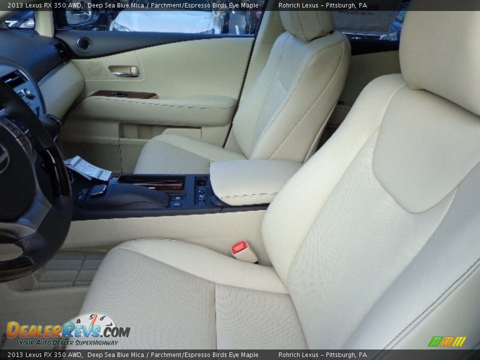 2013 Lexus RX 350 AWD Deep Sea Blue Mica / Parchment/Espresso Birds Eye Maple Photo #10