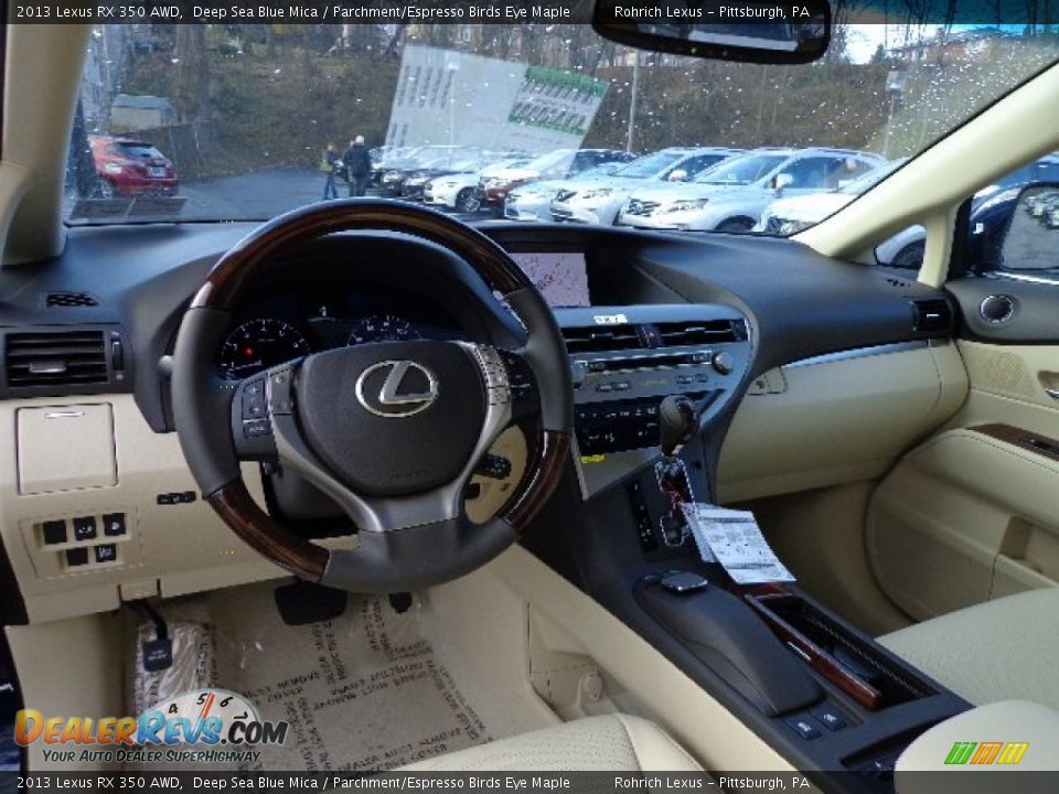 2013 Lexus RX 350 AWD Deep Sea Blue Mica / Parchment/Espresso Birds Eye Maple Photo #12