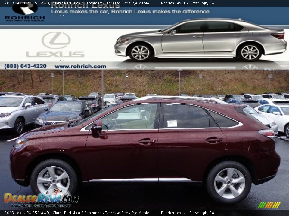 2013 Lexus RX 350 AWD Claret Red Mica / Parchment/Espresso Birds Eye Maple Photo #1