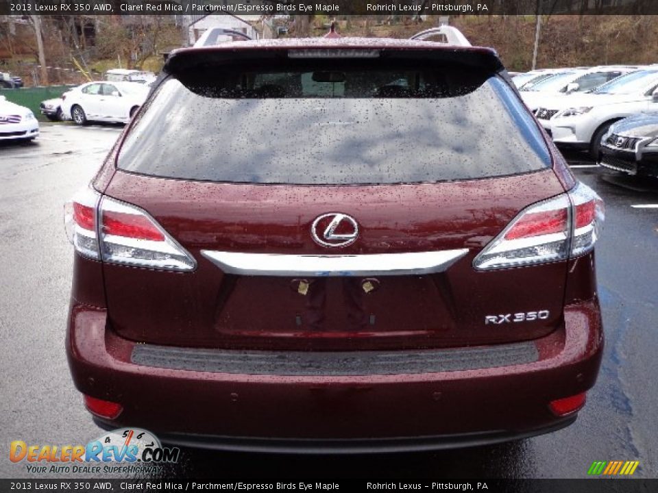 2013 Lexus RX 350 AWD Claret Red Mica / Parchment/Espresso Birds Eye Maple Photo #3