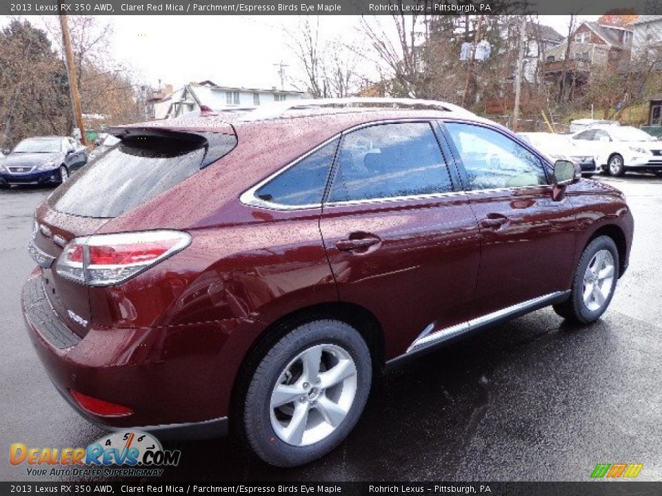 2013 Lexus RX 350 AWD Claret Red Mica / Parchment/Espresso Birds Eye Maple Photo #4