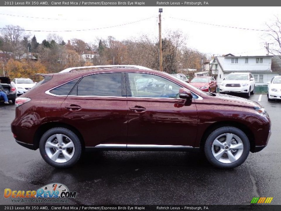 2013 Lexus RX 350 AWD Claret Red Mica / Parchment/Espresso Birds Eye Maple Photo #5