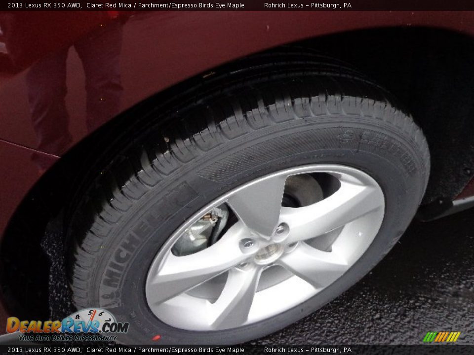 2013 Lexus RX 350 AWD Claret Red Mica / Parchment/Espresso Birds Eye Maple Photo #9