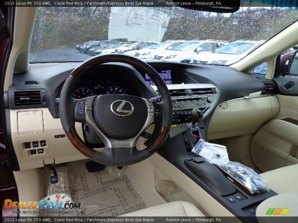 2013 Lexus RX 350 AWD Claret Red Mica / Parchment/Espresso Birds Eye Maple Photo #12