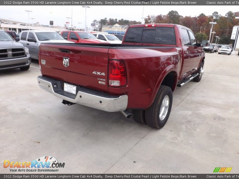 2012 Dodge Ram 3500 HD Laramie Longhorn Crew Cab 4x4 Dually Deep Cherry Red Crystal Pearl / Light Pebble Beige/Bark Brown Photo #5