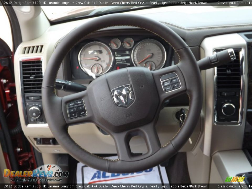 2012 Dodge Ram 3500 HD Laramie Longhorn Crew Cab 4x4 Dually Steering Wheel Photo #9