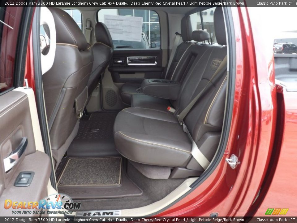 Rear Seat of 2012 Dodge Ram 3500 HD Laramie Longhorn Crew Cab 4x4 Dually Photo #14