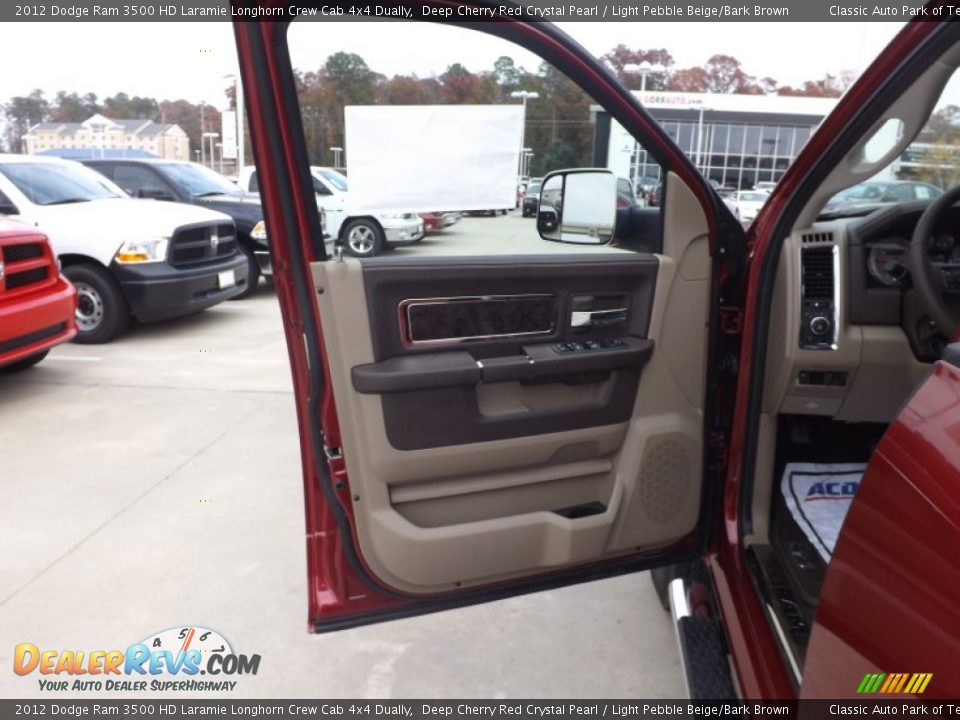 2012 Dodge Ram 3500 HD Laramie Longhorn Crew Cab 4x4 Dually Deep Cherry Red Crystal Pearl / Light Pebble Beige/Bark Brown Photo #15