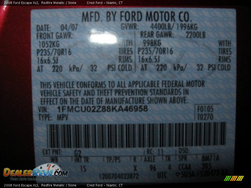 2008 Ford Escape XLS Redfire Metallic / Stone Photo #14