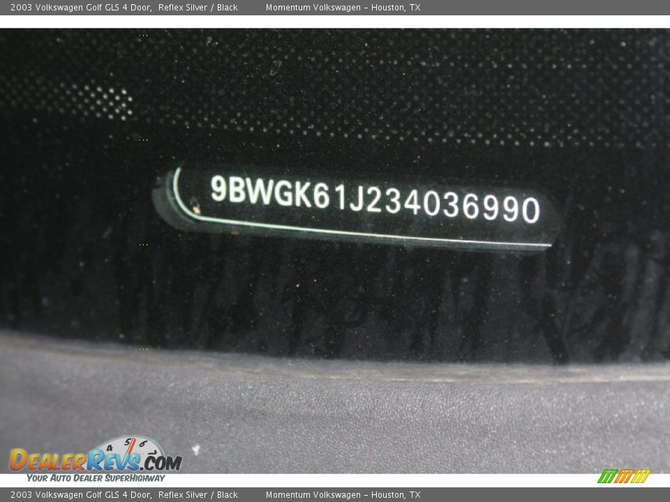 2003 Volkswagen Golf GLS 4 Door Reflex Silver / Black Photo #18