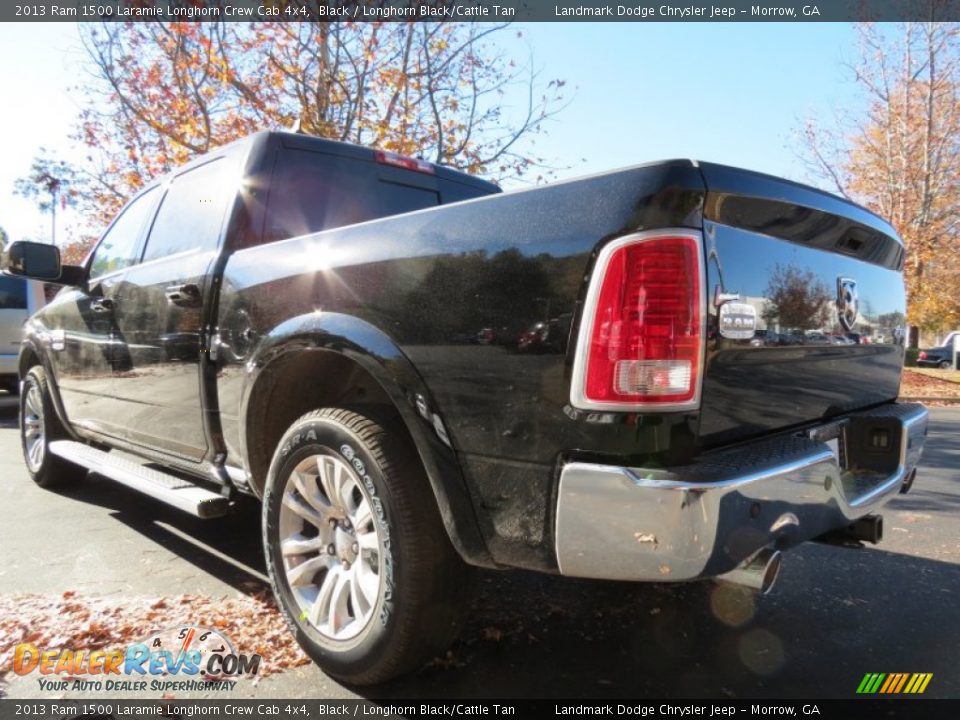 2013 Ram 1500 Laramie Longhorn Crew Cab 4x4 Black / Longhorn Black/Cattle Tan Photo #2