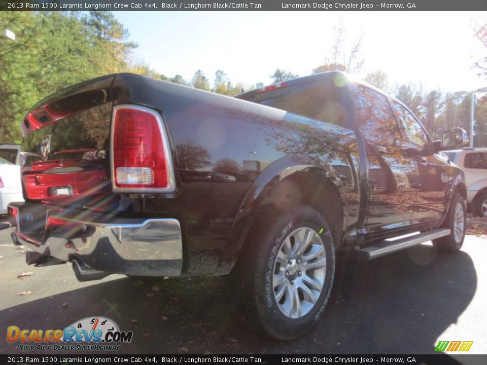 2013 Ram 1500 Laramie Longhorn Crew Cab 4x4 Black / Longhorn Black/Cattle Tan Photo #3